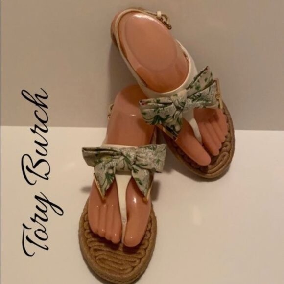 Tory Burch Shoes - Tory Burch Ivory Box Penny Sandals